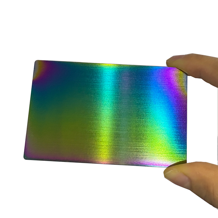 Customized Electroplated Colorful Rainbow Metal Card
