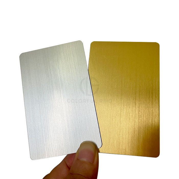 PVC Plastic Gold Brush Card Silver Brush Card